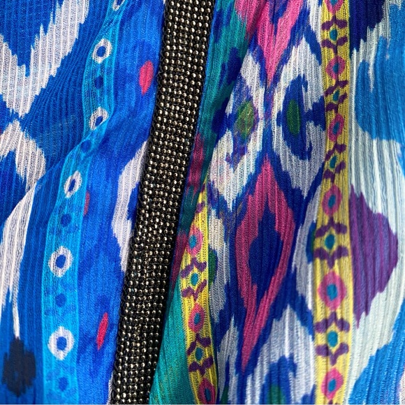 🦋 ZARA BOHO BLUE MULTI ASYMMETRICAL MINI SKIRT! - Picture 13 of 16